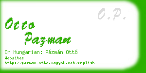 otto pazman business card