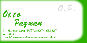 otto pazman business card